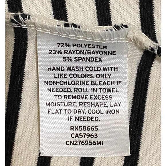 Caslon black/ivory striped ponte top back zipper, Size S - Picture 8 of 9